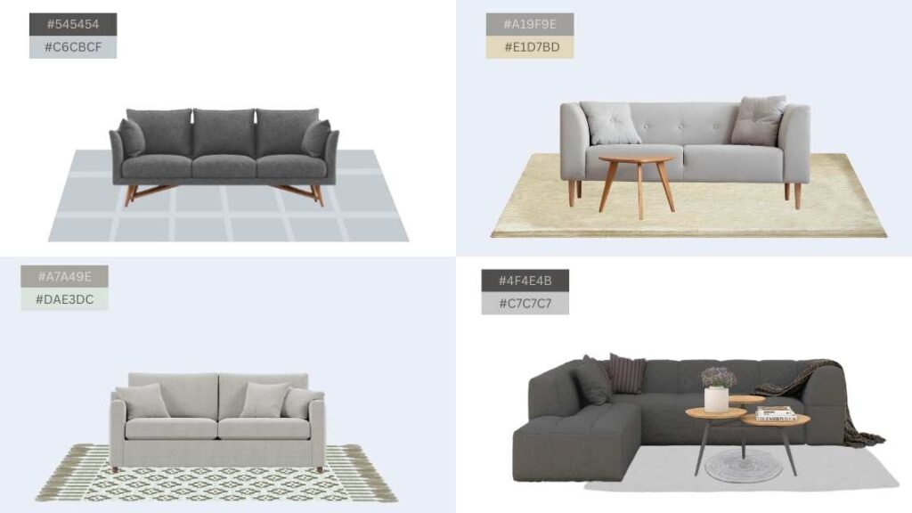 Choosing the Right Colored Rug for Sofa & Couch 9 Grey rugs and couches/Sofa color combination demonstration