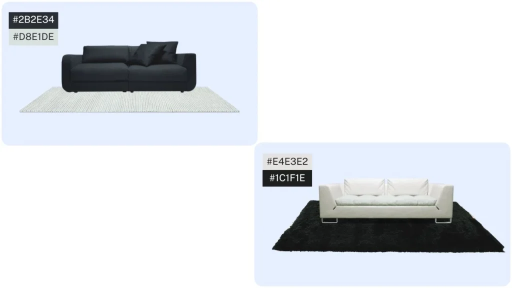 Best Color Combinations of Rug and Couch 6 Charcoal Black and Creamy White Rug and Couch